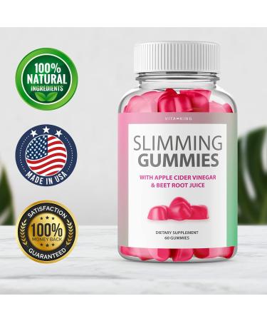 Apple Cider Vinegar Slimming Gummies - Gut Health & Tummy Cleanse with Beet Root Pomegranate - 60 Gummies - Buy Online on GoSupps.com