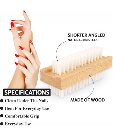 Double Sided Wooden Nail Brush - Hand Cleaning Tool for Fingernail & Toe, Soft Bristles, Wood Handle - 2 Pack - Buy Online on GoSupps.com