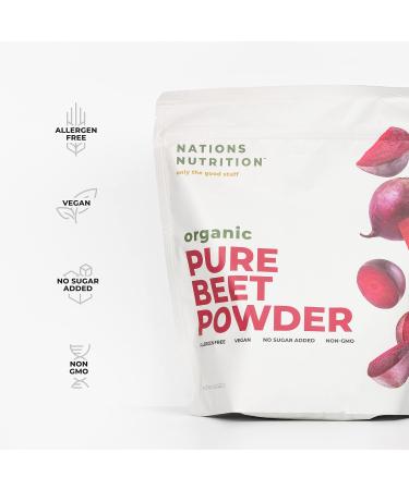 Organic Pure Beet Root Powder - Boost Nitric Oxide Heart Health & Stamina - 30 Servings (1 LB) - International Shipping Available - Buy Online on GoSupps.com