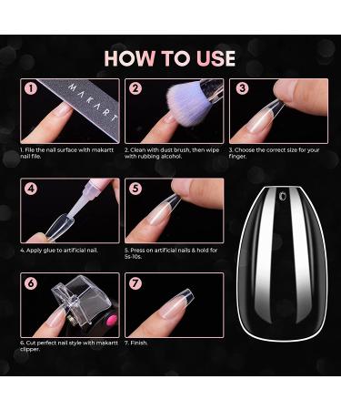 Makartt Clear Short Coffin Press On Nails - 500pcs Full Cover Fake Nails for Salons and DIY Nail Art - Buy Online on GoSupps.com