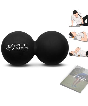 Sports Medica Doctor Developed Lacrosse/Peanut Massage Balls - Single/Double Balls for Trigger Point Therapy, Injury, Recovery - Free Mobility Handbook and Video Series Black Peanut ball