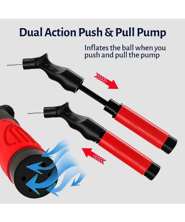 Q Sports Ball Pump with 10 Needles - Easy Dual Action Inflation Hand Pump - Buy Online on GoSupps.com