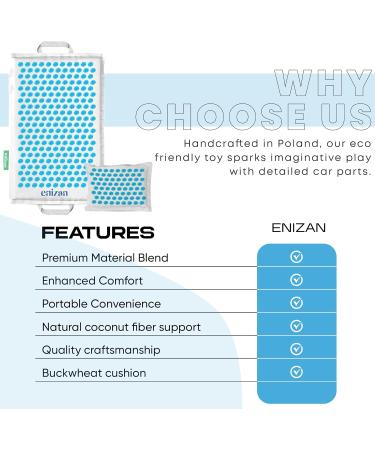 Premium Acupress Toweratte & Pillow Eco-Friendly Spiked Mat for Pain Relief | Portable Acupuncture Mat with Coconut & Buckwheat - Buy Online on GoSupps.com