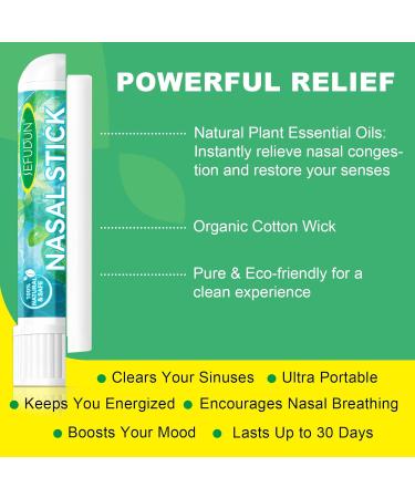 NIFEISHI Nasal Stick Boost Energy Set Nose Inhaler Stick Nasal Stick Inhaler for Daily Refreshment Natural Mint Nasal Sticks for Breathing 4pcs - Buy Online on GoSupps.com