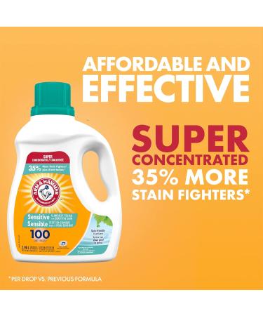 Arm & Hammer Liquid Laundry Detergent for Sensitive Skin Super Concentrated Skin Friendly Fresh Scent 100 Loads 2.96-L - Buy Online on GoSupps.com