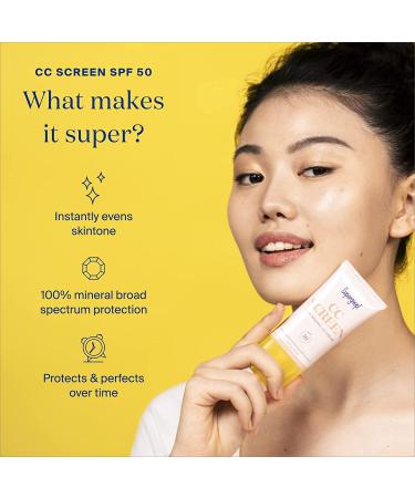 Supergoop! CC Screen SPF 50 - Mineral Color-Corrector & Tinted Moisturizer, 1.6 fl oz 100C - Buy Online on GoSupps.com