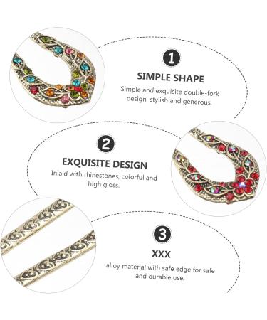 FRCOLOR Set of 2 Rhinestone Hair Pins Chinese Hair Sticks Bridal Pin French Hair Pin Hair Stick Made of Alloy Vintage Hair Stick Rhinestone Hair Stick Vintage Dovetail Hair Clip Miss - Buy Online on GoSupps.com