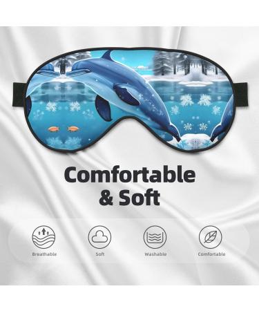Winter The Dolphin Eye Mask - Soft Adjustable Sleep Mask for Men & Women - Comfortable Black Nighttime Eye Cover - Buy Online on GoSupps.com