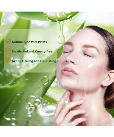  MagiSel Aloe Vera Gel - 98% Pure Aloe Vera Moisturiser for Face and Body Natural Aloe Vera Gel for Sunburn Restorative Scars Acne Aftershave - Buy Online on GoSupps.com