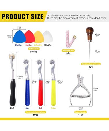 Mardatt 8Pcs Professional Leather Sewing Kit - Tracing Wheels, Pattern Notcher, Scratch Awl, Tailors Chalk, Measuring Tape - for Leather, Tailor, Paper, Cloth Sewing - Buy Online on GoSupps.com