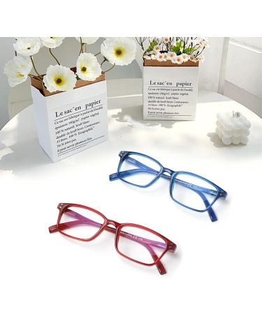 Cojwis 2 Pack Blue Light Blocking Reading Glasses - Lightweight Anti-Dizzy Glasses for Men & Women (1 Red 1 Blue 0.50x) - International Shipping Available - Buy Online on GoSupps.com