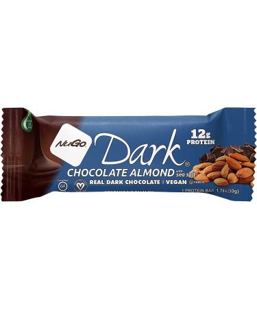 NuGo Dark Chocolate Almond Sea Salt Vegan Protein Bar - 12g Protein, 200 Calories, Gluten Free - 12ct - Buy Online on GoSupps.com