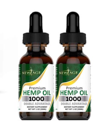 New Age Hemp Oil - All Natural Grown and Made in The USA! (1000 (Pack of 2))