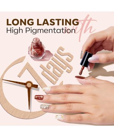 Modelones Nail Polish Set 12 Colors Nude Brown Nail Polish Gold Glitter Autumn Nail Polish Neutral Pink Nail Polish Finger Nail Polish Bulk Manicure Diy Nail Art Salon Home - Buy Online on GoSupps.com