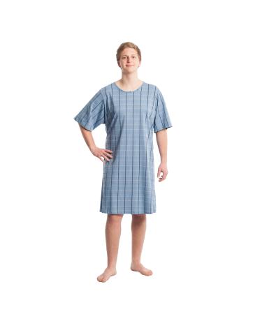 Suprima nursing shirt for men size M/L - check blue