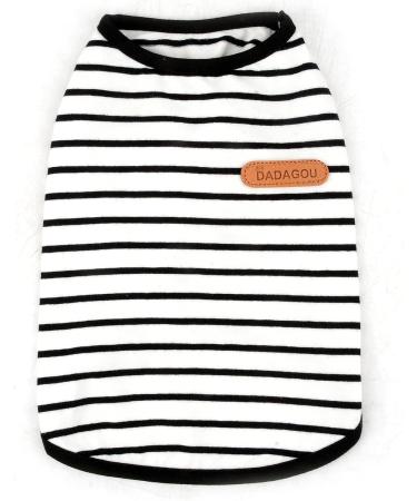 Zweitea Summer Dog Shirts for Small Dogs - Striped Breathable Cotton Tank Tops for Chihuahua & Pets - Soft Sleeveless T-Shirts in Black (M) - Buy Online on GoSupps.com