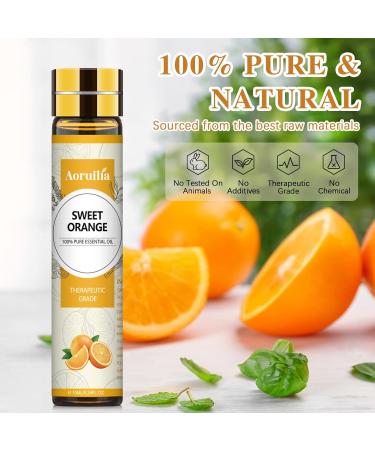 Aoruilia 10ml Sweet Orange Essential Oil - 100% Pure Natural Sweet Orange Oil Aromatherapy Essential Oils for Diffuser for Home Cleaning Perfume Massage Soaps & Candles Making Orange 10 ml (Pack of 1) - Buy Online on GoSupps.com