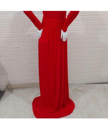 Robe de grossesse l gante pour femme enceinte - Manches longues - Col en V - Solide - Accessoire photo - Robe de f te - Robe de maternit XL Rouge - Buy Online on GoSupps.com