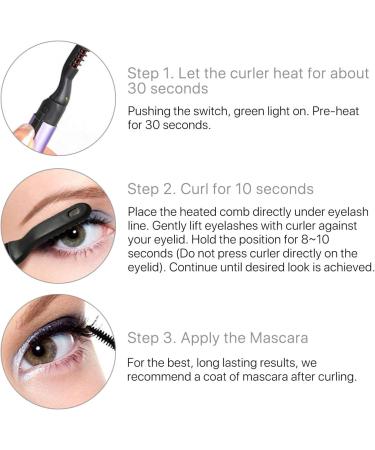 Heated Eyelash Curler Eyelash Curler Electric Electric Heated Eyelash Curler Portable Electric Eyelash Curler for Curled Eyelashes Painless Curved Beauty Make Up Tool Quick Heating&Long Lasting - Buy Online on GoSupps.com