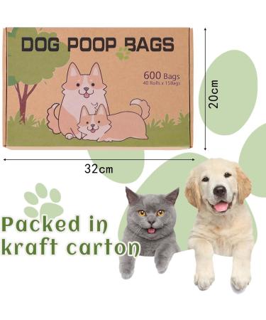 600PCS AiTodos Dog Poop Bags - Black Polyethylene Dog Bags (40 Rolls, 15 Bags per Roll) - Portable and Suitable for Leaving the House - 30*21.5 cm - Dog Toilet Bags - Buy Online on GoSupps.com