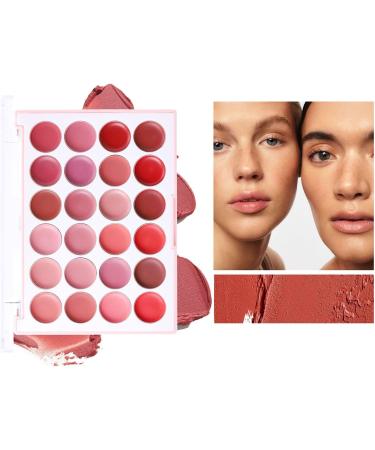 Lip Gloss Palette Lipstick Palette Matte Lip Color Long Lasting Lip Gloss for Outdoor Travel 24 Color Portable Moisturizing Lipstick Sheet - Buy Online on GoSupps.com