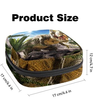 Menstruation Pad Bag with Zipper - Cute Dinosaur Tampon & Napkin Collection Bag for Women & Girls - Buy Online on GoSupps.com