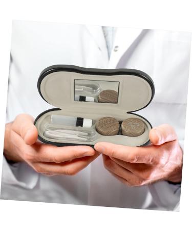 Alipis Outdoor Glasses Case Set - 2 in 1 Travel Case with Wood Grain Design 15.8x7.4cm - Perfect for Glasses & Contact Lenses - Buy Online on GoSupps.com