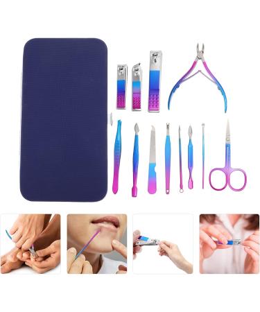 FRCOLOR 1 Set Nail Set Travel Nail Clippers Pedicure Tools Stainless Steel Set Eyebrow Remover Dead Skin Push Pedicure Care Tools Pu Leather Colorful Manicure Trimmer Set Nail Trimmer Flat - Buy Online on GoSupps.com