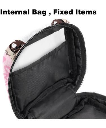 Stylish Menstruation Pad Bag for Women & Girls | Zippered Tampon & Napkin Storage with Hand-Drawn Rabbits - Pink Feeder Design - Buy Online on GoSupps.com