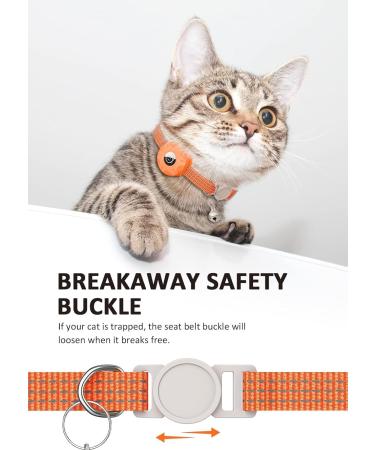 Buy Airtag Cat Collar - Reflective Kitten Neck Band | Light Tracker with Bell for Young Cats - Orange - Buy Online on GoSupps.com