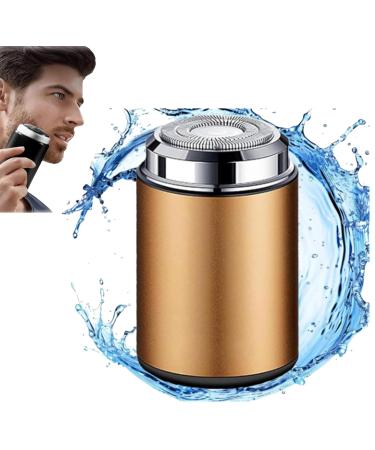 Sopami Mini Electric Shaver Sopami Portable Mini Electric Shaver Mini Shaver Electric Razor for Men Pocket Size USB Rechargeable Waterproof Electric Razor (Gold)