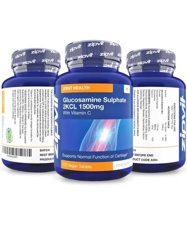 High Strength Glucosamine Sulphate 2KCl 1500mg with Vitamin C 120 Vegan Tablets - Joint Health Support - 4 Months Supply - Buy Online on GoSupps.com