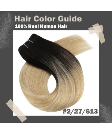 Moresoo Weft Hair Extensions Real Human Hair Balayage Sew in Extensions Brown Root Ombre to Strawberry Blonde with Platinum Blonde Double Weft Human Hair Bundles 20 Inch 100g/Pack #2/27/613 20 Inch(Pack of 1) WEFT #2/27/613 - Buy Online on GoSupps.com