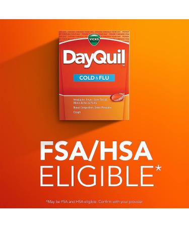 Vicks DayQuil Cold & Flu Medicine - Non-Drowsy Relief for Headache, Fever, Sore Throat & More - 24 Liquicaps - Buy Online on GoSupps.com