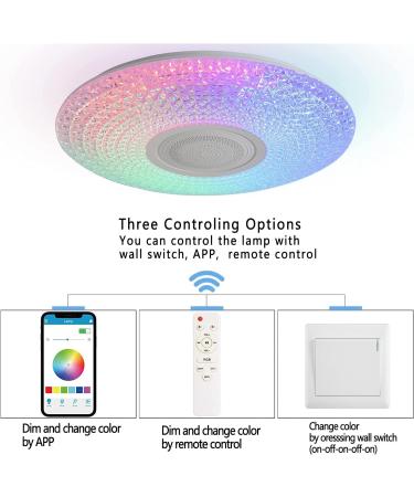 WYQSX 36W Bluetooth Ceiling Lamp - Dimmable RGB LED Light for Children's Room & Living Room - Remote & App Control 38cm - Buy Online on GoSupps.com