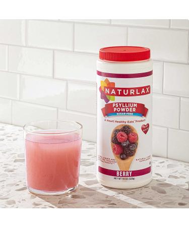 NATURLAX Sugar-Free Psyllium Husk Fiber Powder 19 oz - Berry Flavored | 1.18 lb Pack - Gentle Digestive Support - Buy Online on GoSupps.com