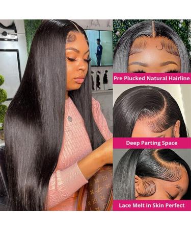 Maxine 5x5 HD Transparent Lace Front Wig | 10a Brazilian Remy Silky Straight Wave Human Hair | Pre Plucked with Baby Hair | 22 Inch 5x5 Lace Closure Wig - Buy Online on GoSupps.com