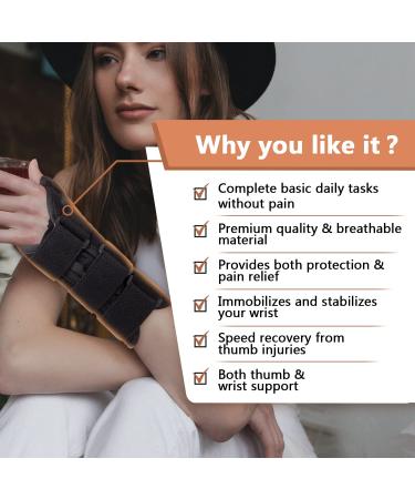 Thumb Spica Splint & Adjustable Wrist Brace for Carpal Tunnel De Quervain's Tenosynovitis & Arthritis - Night Support for Men & Women - Buy Online on GoSupps.com