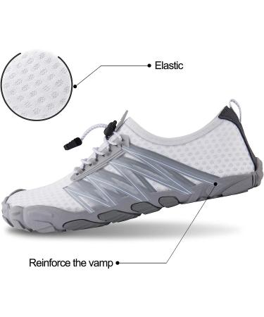 SEEKWAY Water Shoes - Quick-Dry Aqua Sock for Beach, Swim, Hiking - White, Size 8.5 Women/7.5 Men - Buy Online on GoSupps.com