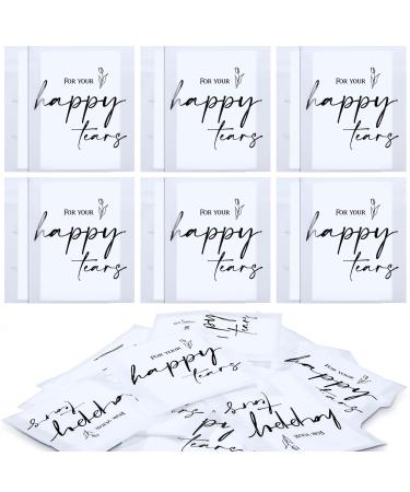 Happy Tears Tissue Packs for Wedding 3 Ply Wedding Tissues for Guests Travel Size Bulk Individual Facial Wedding Tissues Welcome Bag Stuffers Gift Bride and Groom Mother Daughter (60 Pack)