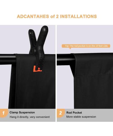 10x7 FT Black Photography Backdrop Curtain - High Density Polyester Fabric for Photoshoots, Portraits, Parties - Collapsible Seamless Design - Buy Online on GoSupps.com