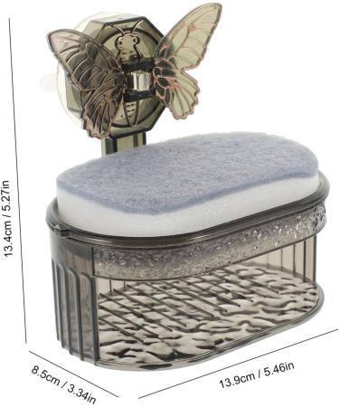 Ciieeo Bathroom Supply Sponge Draining Holder Sink Pc Soap Grey 13.9X13.4X8.5CM - Buy Online on GoSupps.com
