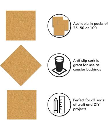 Millennial Essentials 25 Pack Self-Adhesive Cork Squares 4 x 4 Inches Cork Backing Sheets Cork Tiles for Cork Coasters and DIY Crafts - Buy Online on GoSupps.com