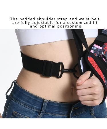 Soft Foam Arm Sling with Waist Belt for Women- Shoulder Immobilizer with Strong Support- Breathable Brace for Shoulder Injury - Red Rose - Buy Online on GoSupps.com
