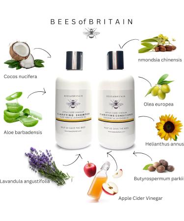 99% Natural CLARIFYING SHAMPOO - APPLE CIDER VINEGAR ALOE VERA and LAVENDER - 250 ml - by BEES of BRITAIN - Free from Sulfates Parabens Silicone. We Donate 5% of Profits to Save the Bees. - Buy Online on GoSupps.com