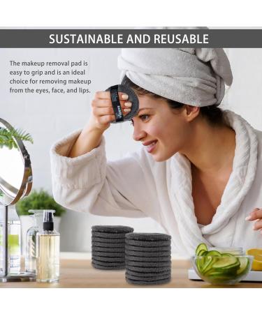 Vivote Microfibre Washable Cotton Pads - 20 Reusable Makeup Remover Pads | Soft Sustainable Facial Cleaning & Skin Care with Laundry Bag (Gray) - Buy Online on GoSupps.com