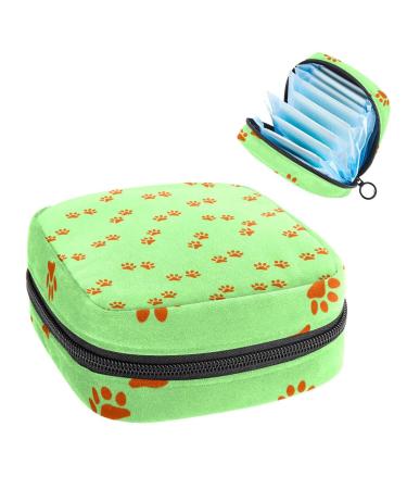 Dog paw sanitary napkin storage bag feminine menstrual cup bag silent insert holder tampon bags portable period bag for women teen girls 1 piece of colorful 6