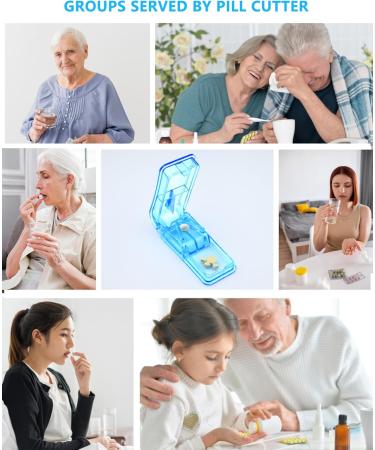 Best Pill Cutter Splitter for Small Pills | 1/4 Vitamins & Medicine Tablet Cutter | Blue Pill Organizer - Buy Online on GoSupps.com