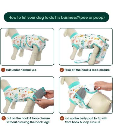 Kuoser Dog Post-Op Recovery Suit for Male Dogs - Breathable & Leakproof - Anti-Lick Body - XS Green (1 Pack) - Buy Online on GoSupps.com