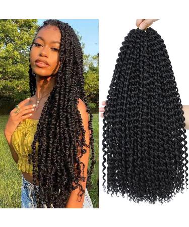 8 Packs Passion Twist Hair 30 Inch Water Wave Crochet Hair for Black Women Long Bohemian Crochet Braids Passion Twist Crochet Braiding Hair Extensions (1B) 30 Inch (Pack of 8) 1B